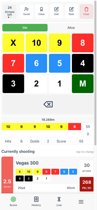 Archer tabs showing Me and Alice